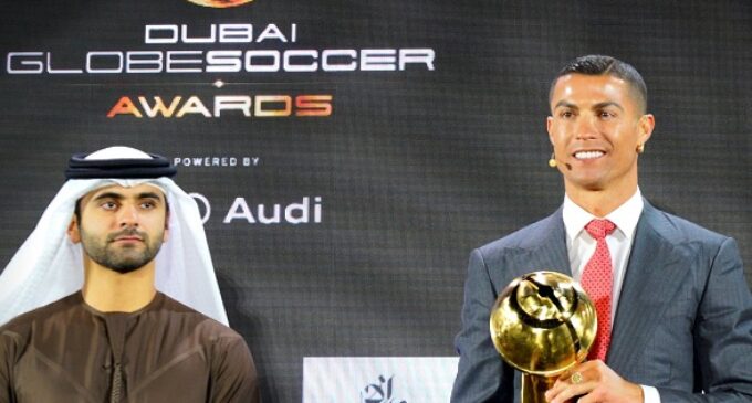Cristiano Ronaldo named Player of Century at Globe Soccer Awards