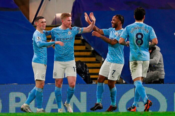 Manchester City dazzled with a first-half flurry to beat Chelsea 3-1 at Stamford Bridge, leaving Frank Lampard's side with just one win in six Premier League games.
