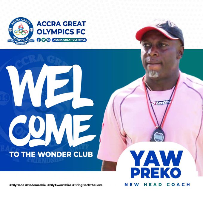 Ghana Premier League club, Accra Great Olympics have appointed Yaw Preko as Head Coach