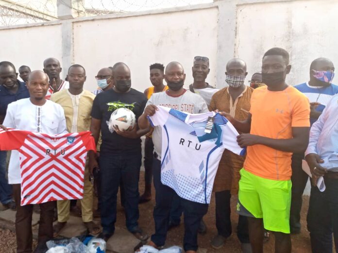 Ghana DOL: Committed RTU Supporters donate footballs and jerseys to the club