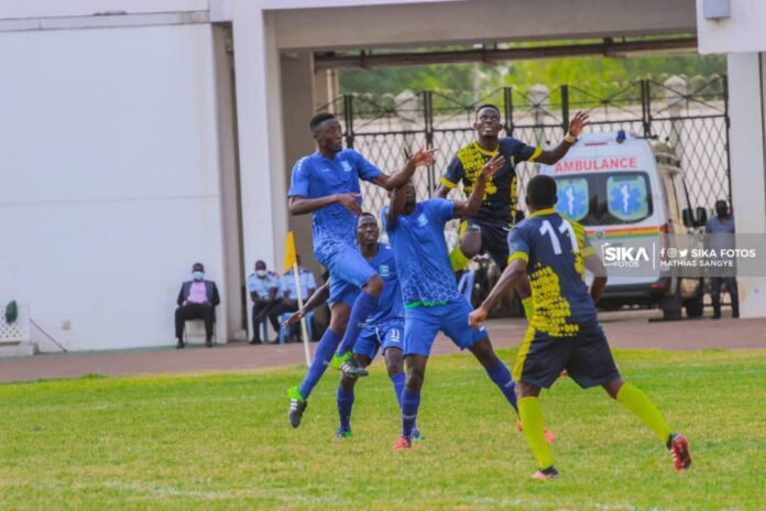 Real Tamale United defender Bawa Samuel (far left) in action