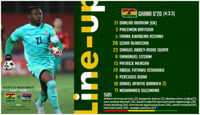 Ghana's starting line up