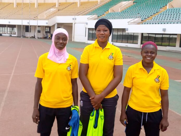 The 3 Female participants in ongoing GFA Coaching Course in Tamale