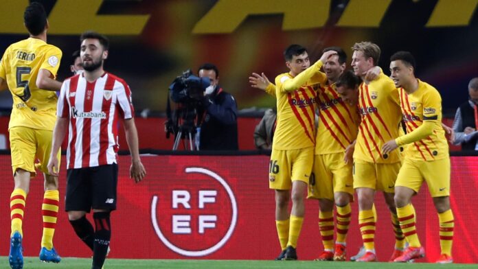 Lionel Messi scored twice against Athletic Bilbao on Saturday