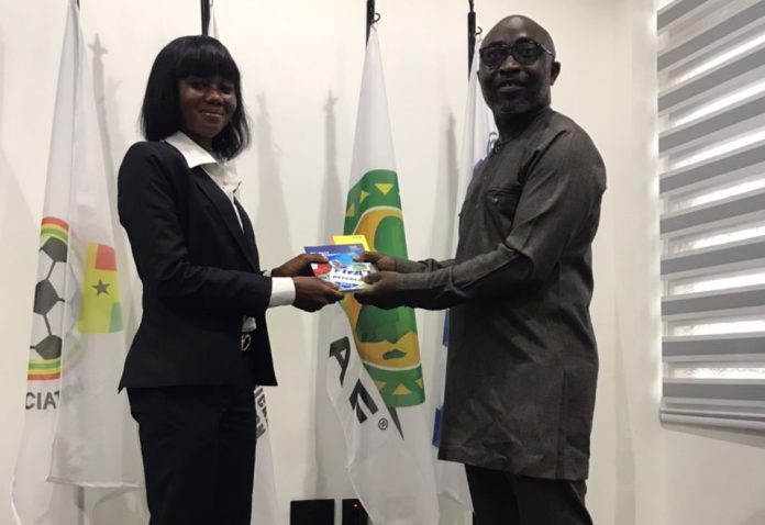 FIFA Ghanaian Referee Barikisu Salifu has finally receive her FIFA Badge