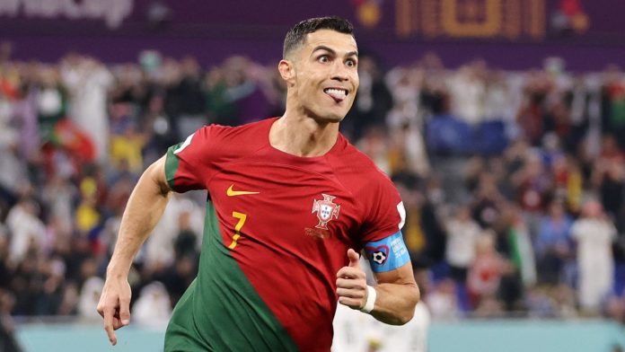 Cristiano Ronaldo celebrates after scoring his penalty for Portugal