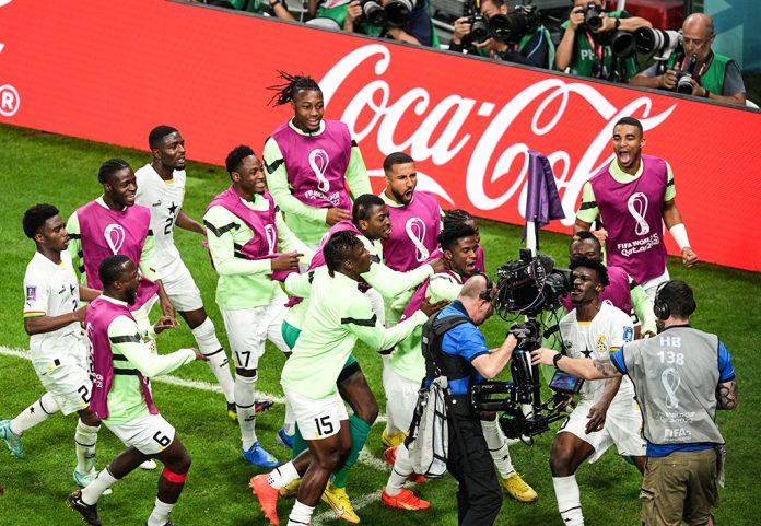 Ghana Black Stars celebrate win against South Korea