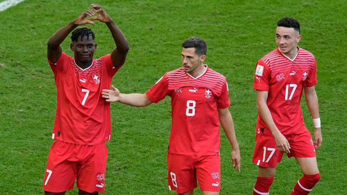 Switzerland's Breel Embolo scored against Cameroon, the country of his birth
