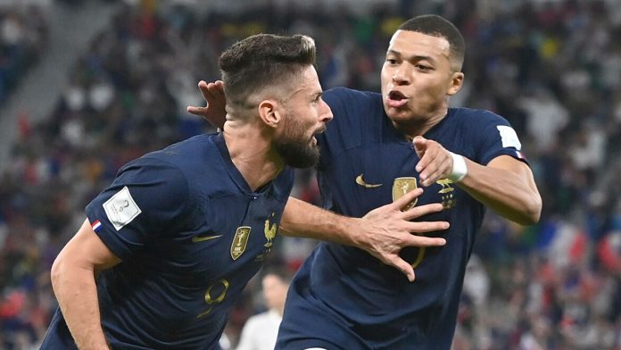 Goalscorers Olivier Giroud and Kylian Mbappe fired France through to the World Cup quarter-finals